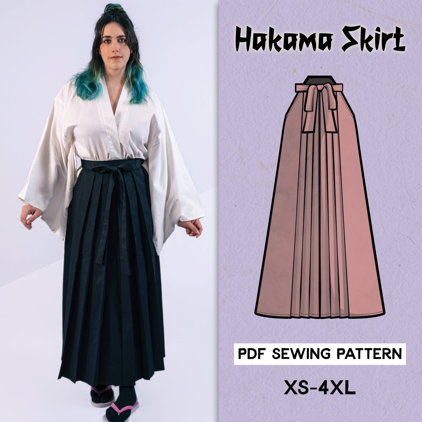 Hakama Skirt Costume Sewing Pattern/Downloadable PDF File