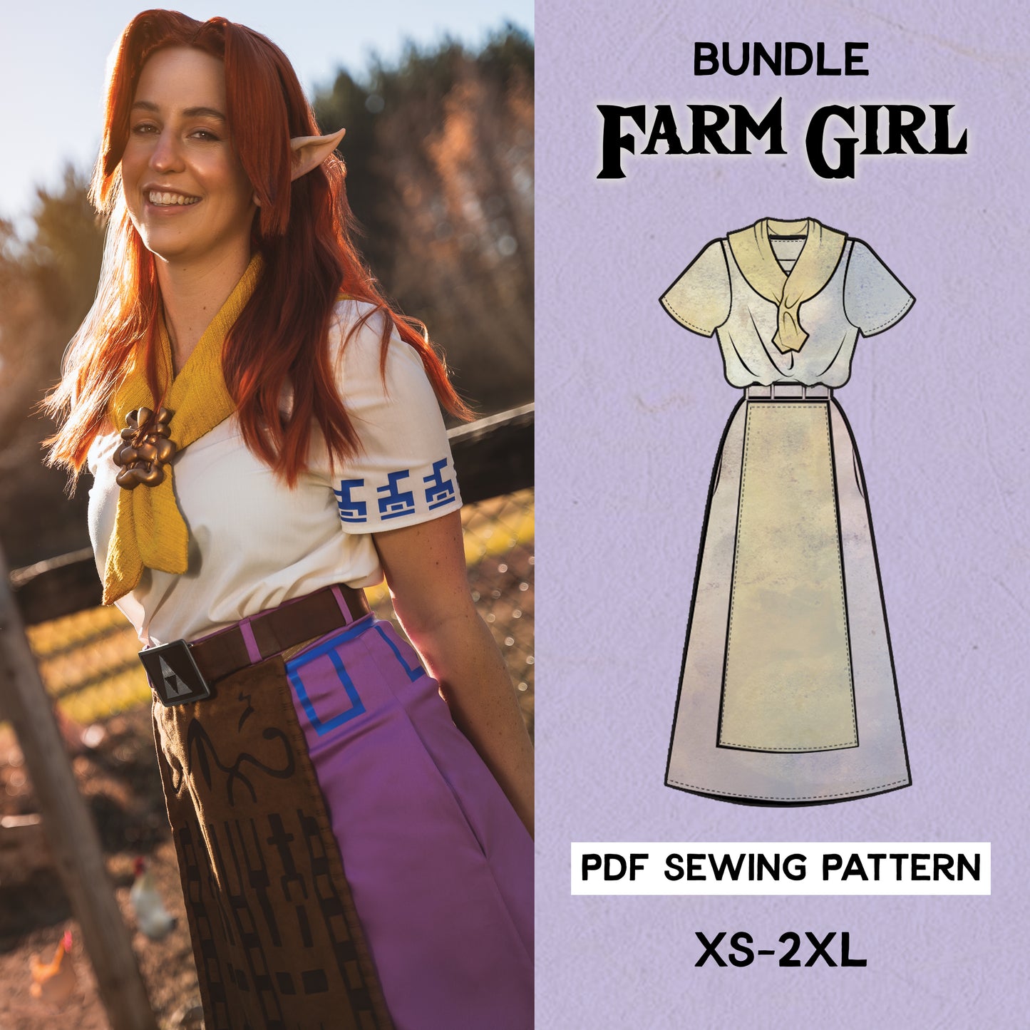 Farm Girl Cosplay Sewing Pattern/Downloadable PDF file
