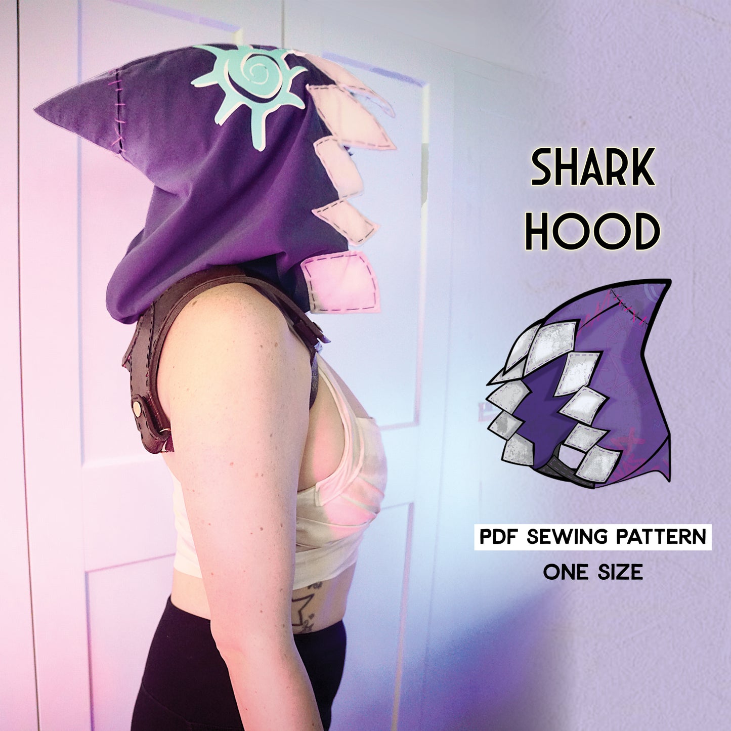 Shark Hood Sewing Pattern/Downloadable PDF File and Tutorial Book