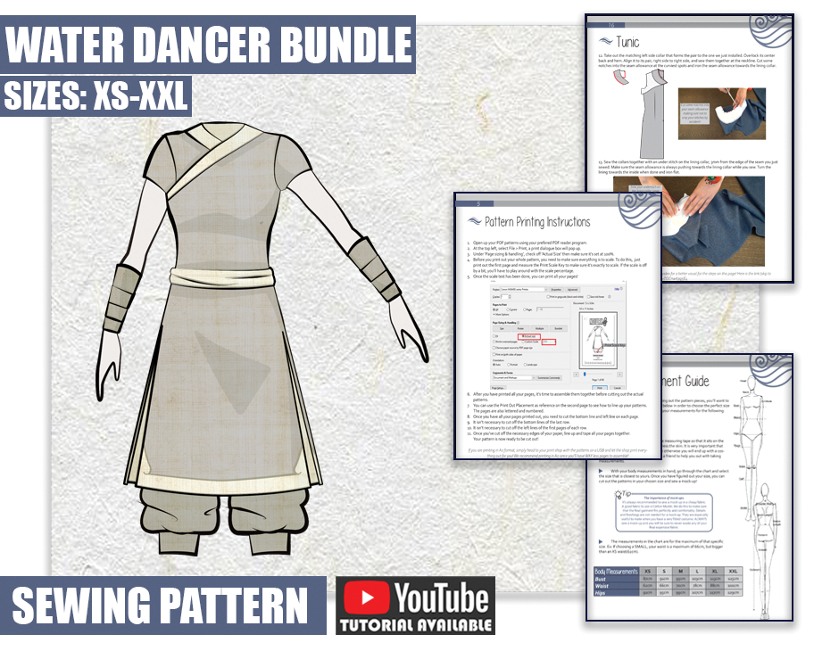 BUNDLE Water Dancer Cosplay Sewing Pattern Downloadable PDF File