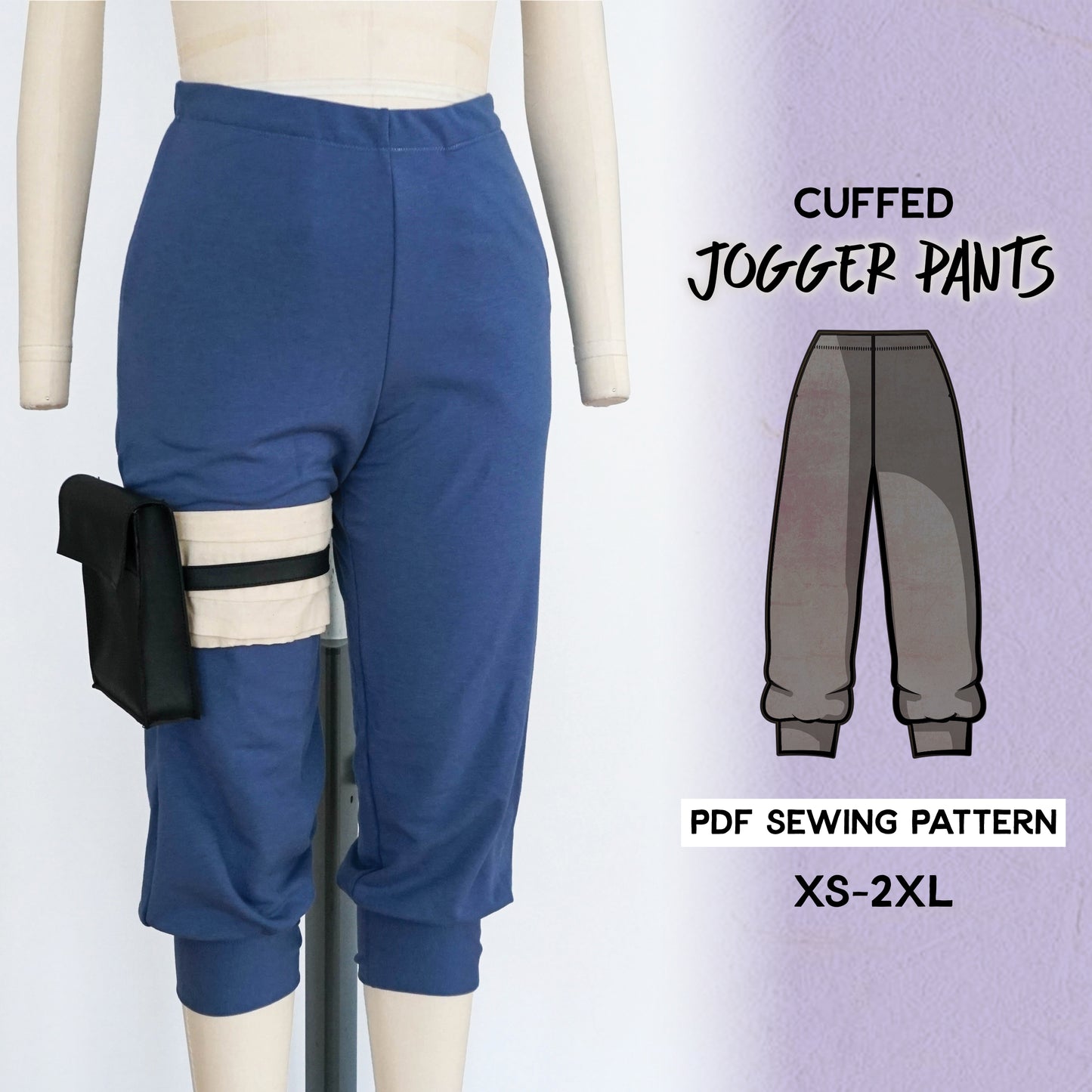 Cuffed Jogger Pants Cosplay Sewing Pattern/Downloadable PDF File