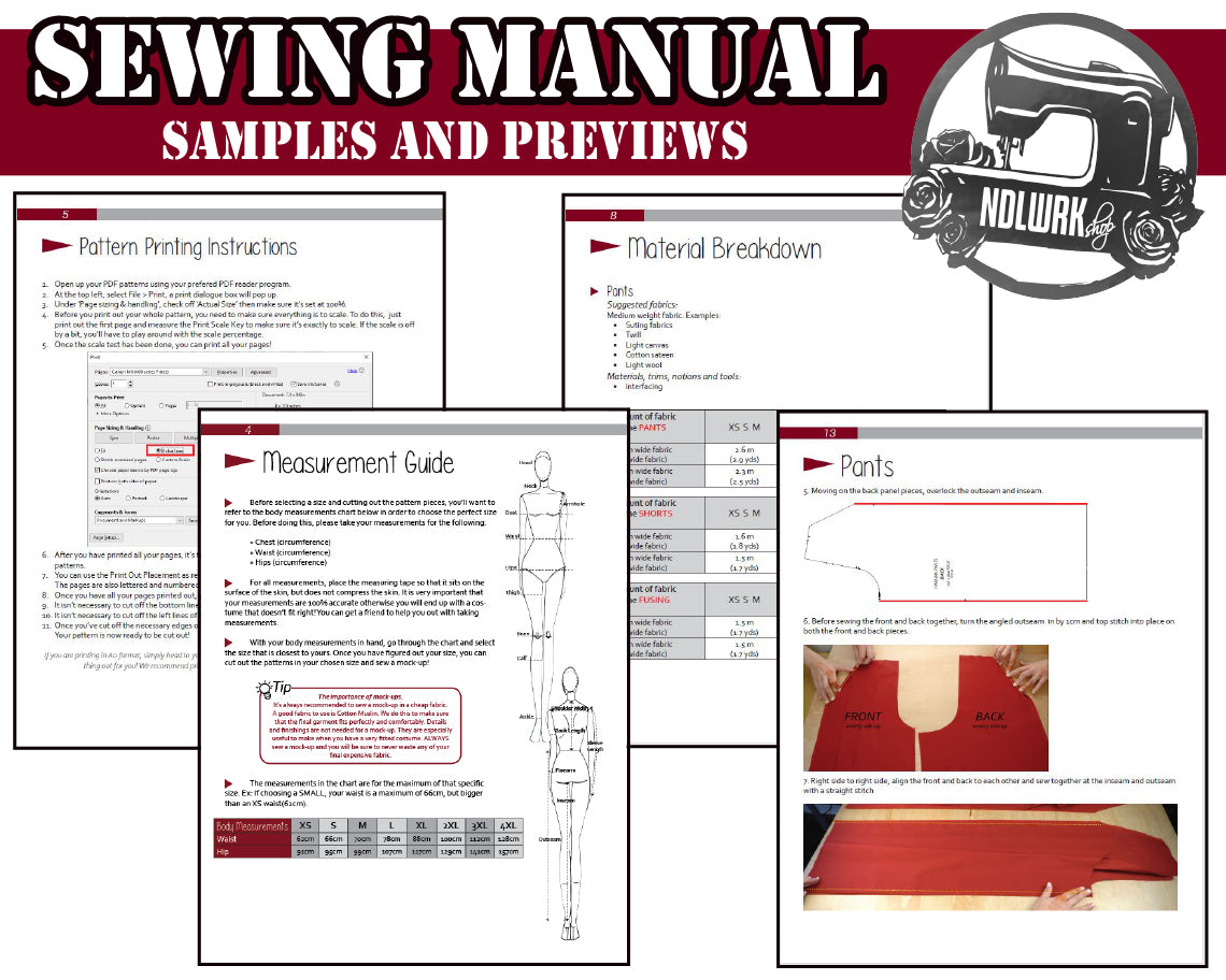 Hakama Pants and Shorts Sewing Pattern/Downloadable PDF and Tutorial Book