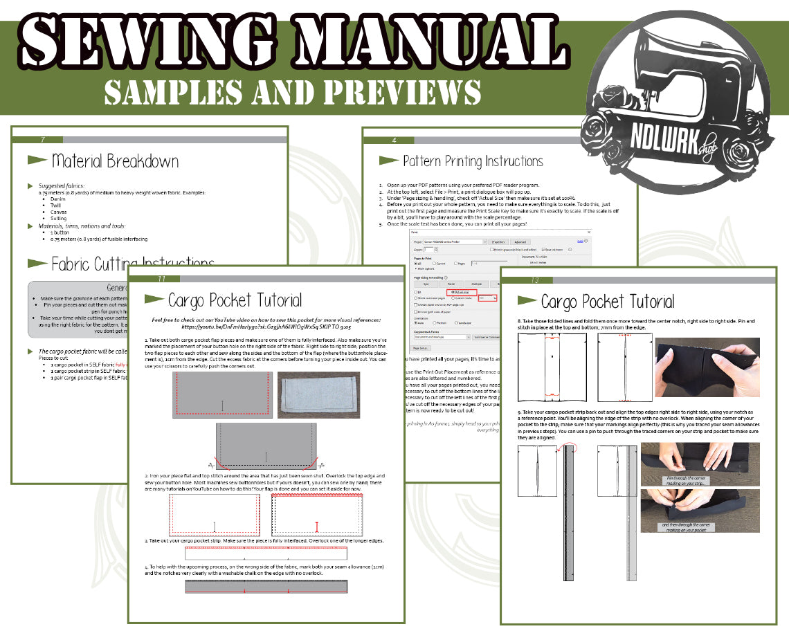 Cargo Pocket Cosplay Fashion Costume Sewing Pattern/Downloadable PDF File