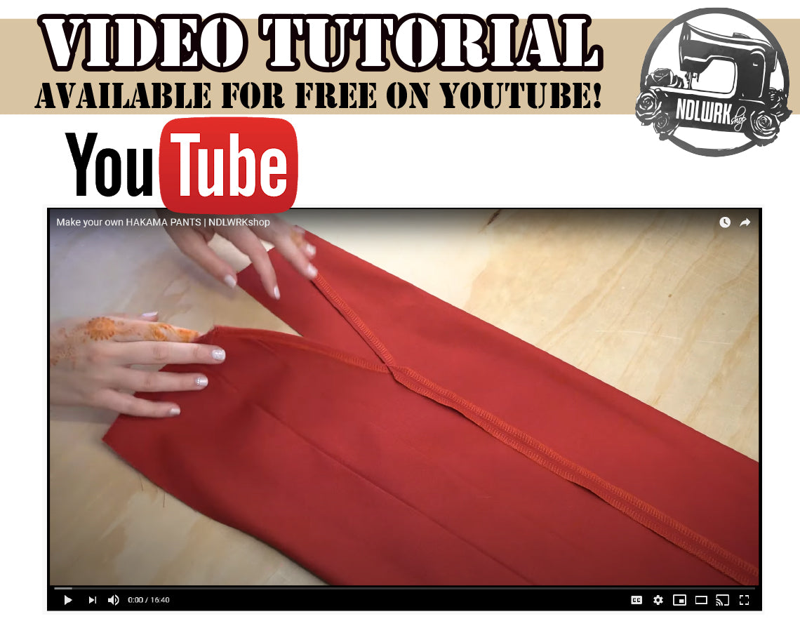 Wide Hakama Pants Sewing Pattern/Downloadable PDF and Tutorial Book
