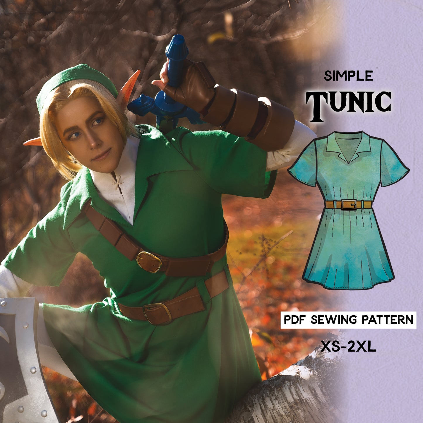 Simple Tunic Sewing Pattern/Downloadable PDF File and Tutorial Book