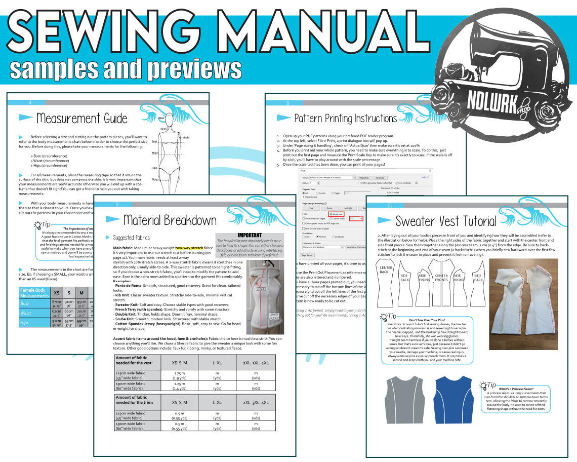 Nami Egghead Hooded Sweater Vest & Cinching Underwear Cosplay Sewing Pattern / PDF File and Tutorial Book