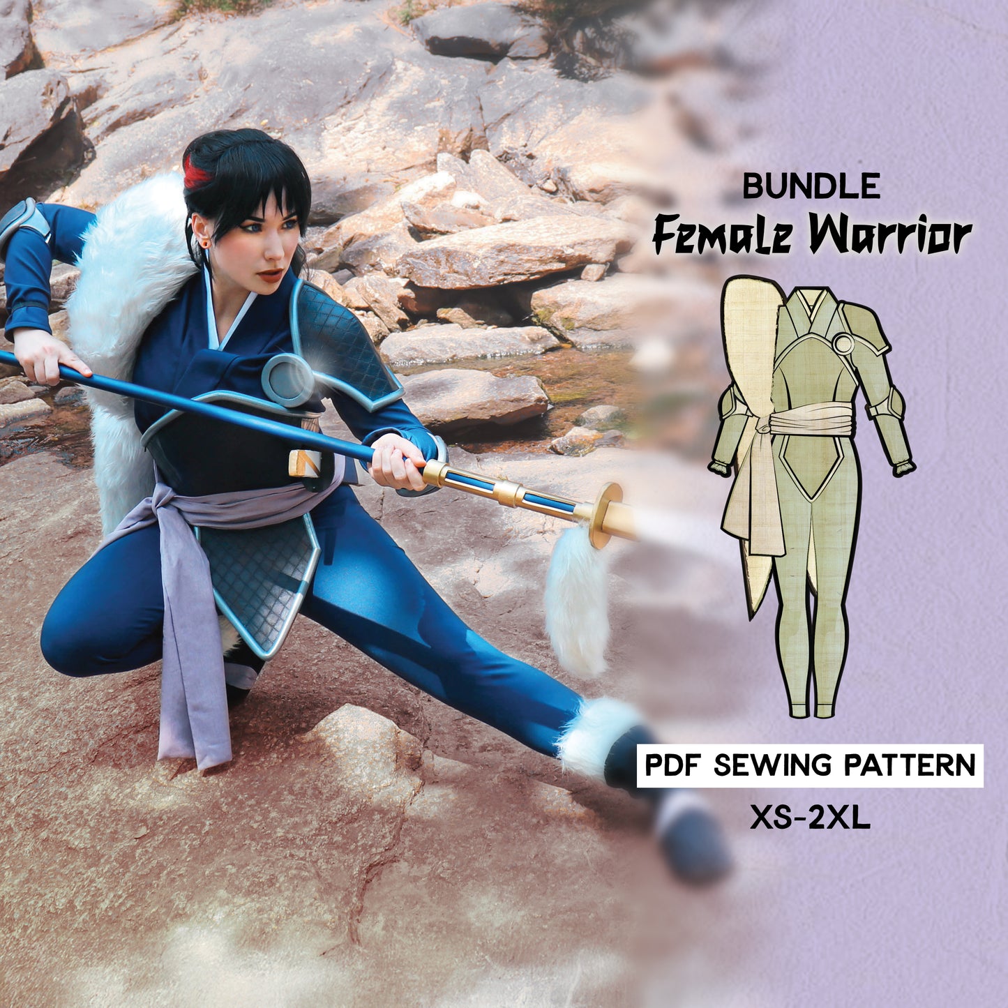 Setsuna Female Warrior Cosplay Sewing Pattern/Downloadable Pdf File *INCLUDES TAILS*