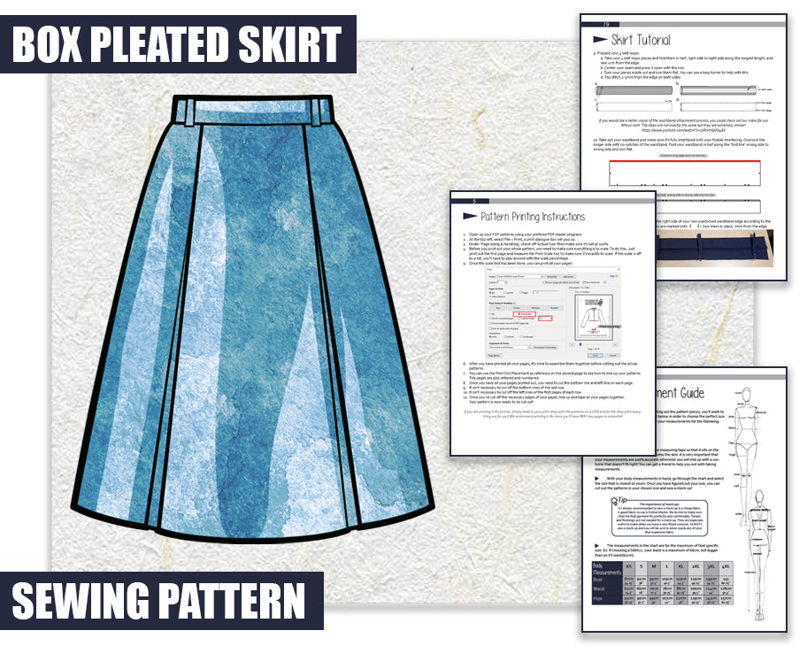 box pleat skirt tutorial