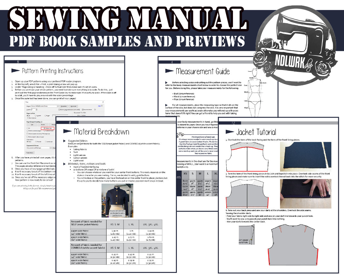School Girl Crop Jacket Sewing Pattern/Downloadable PDF File and Tutorial Book