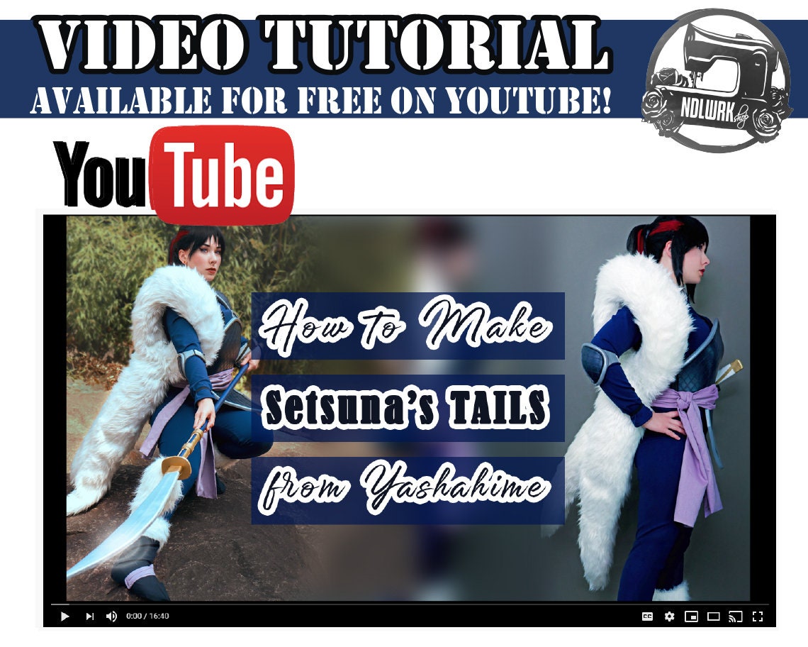 Cosplay Fur Tails Sewing Pattern/Downloadable PDF File and Tutorial Book