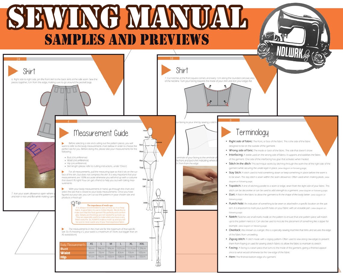 Simple A-Line Skirt sewing Pattern/Downloadable PDF File and Tutorial Book