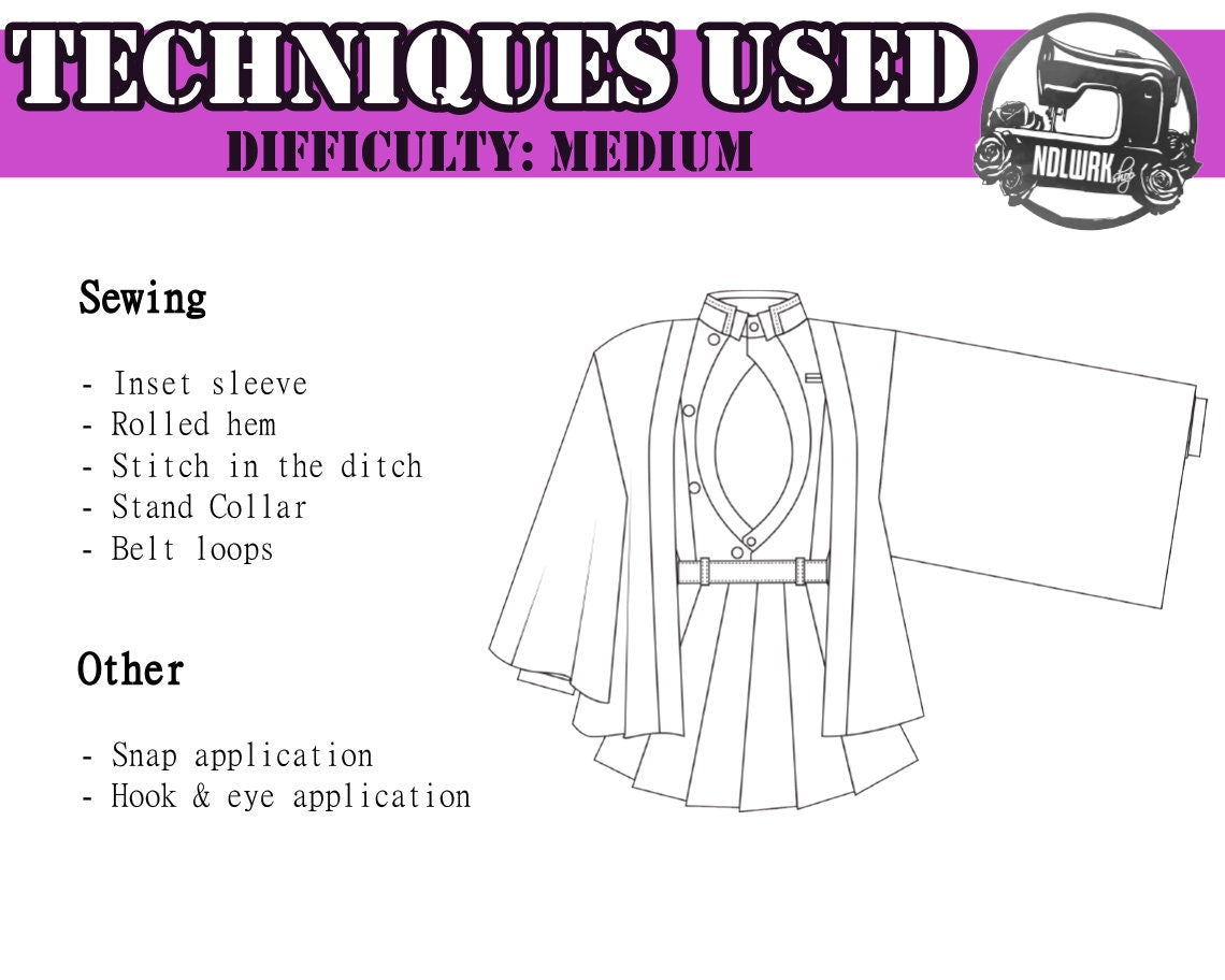 Open Shirt School Girl Uniform Cosplay Sewing Pattern/Downloadable PDF File