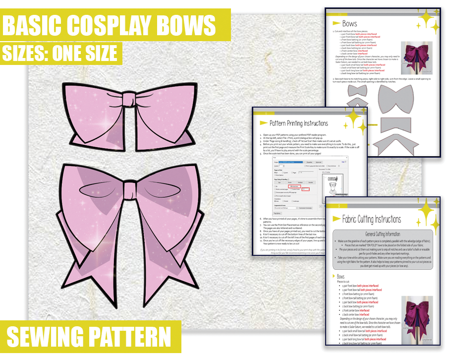 Basic Cosplay Bow Bundle Sewing Pattern/Downloadable PDF File and Tuto ...