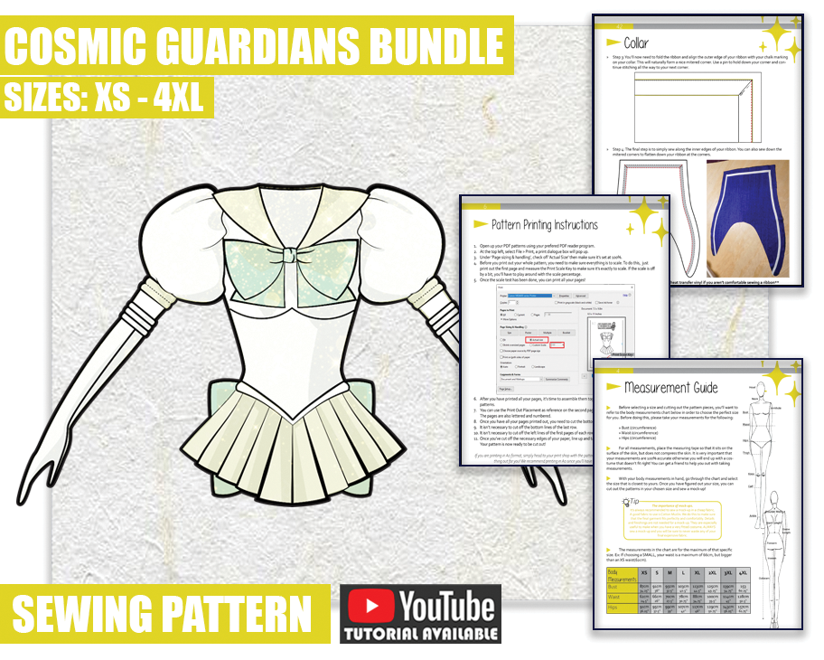 BUNDLE Cosmic Guardians Cosplay Sewing Pattern/Downloadable PDF File
