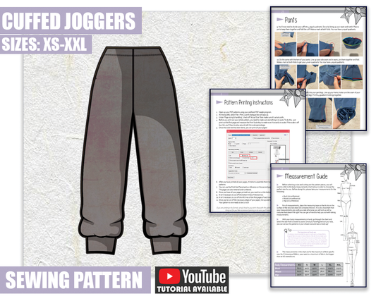 Cuffed Jogger Pants Cosplay Sewing Pattern/Downloadable PDF File