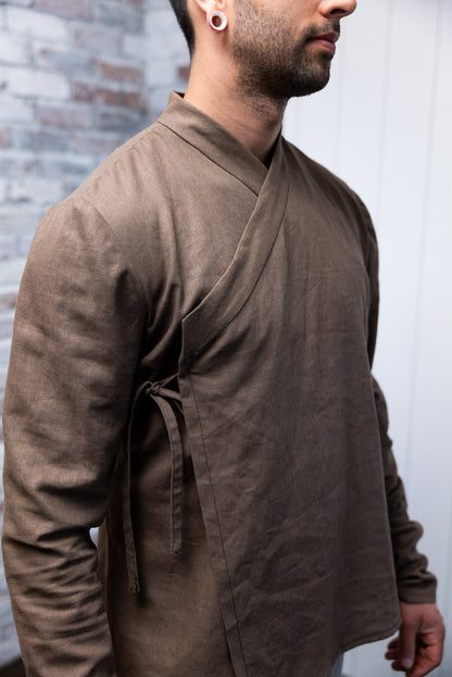 Japanese Wrap Shirt Sewing Pattern – Kimono & Hanfu Inspired / Downloadable PDF File and Tutorial Book