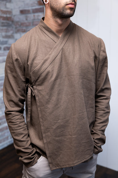 Japanese Wrap Shirt Sewing Pattern – Kimono & Hanfu Inspired / Downloadable PDF File and Tutorial Book