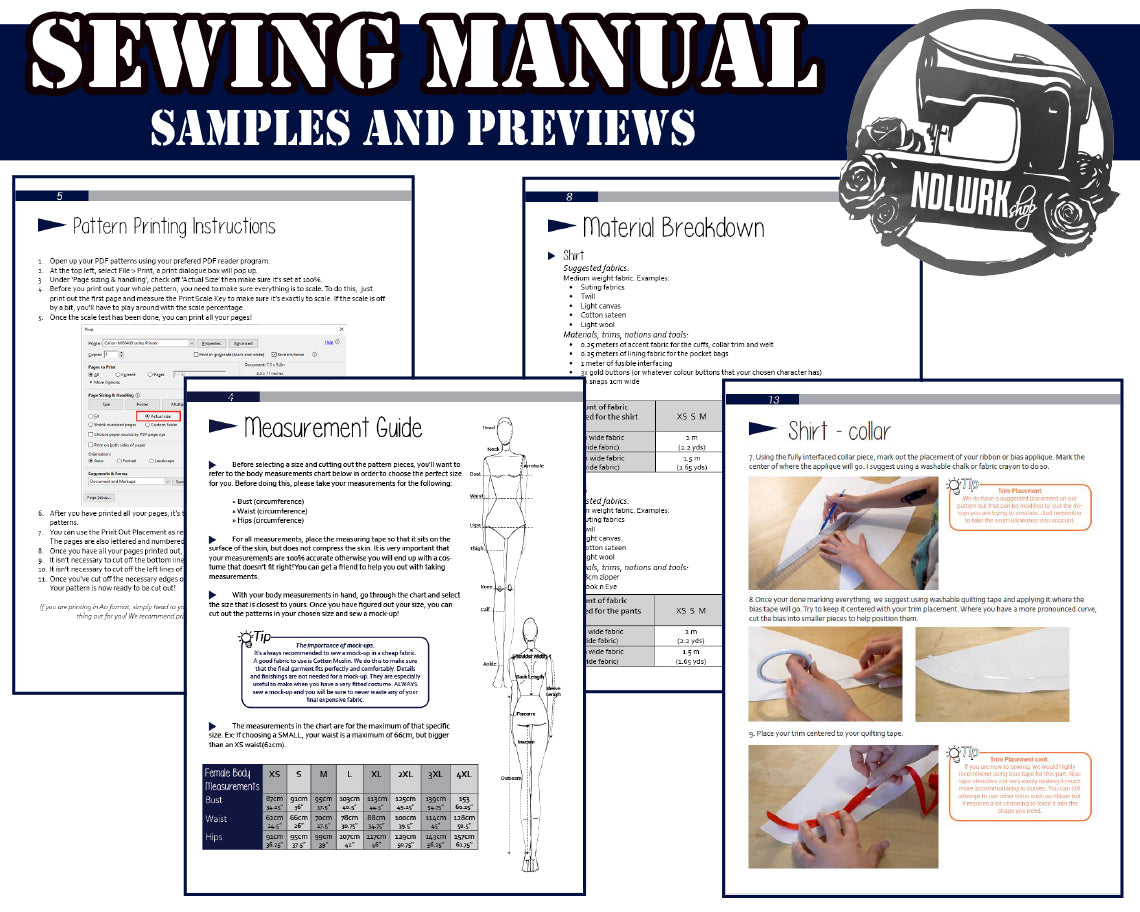 Seifuku Jester Collar Sewing Pattern/Downloadable PDF and Tutorial Book