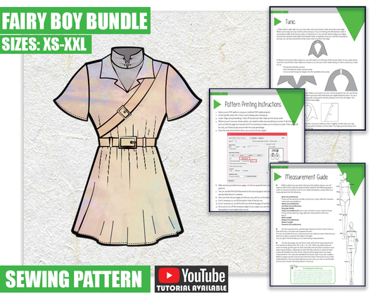 BUNDLE Fairy boy Cosplay Sewing Pattern/Downloadable PDF file