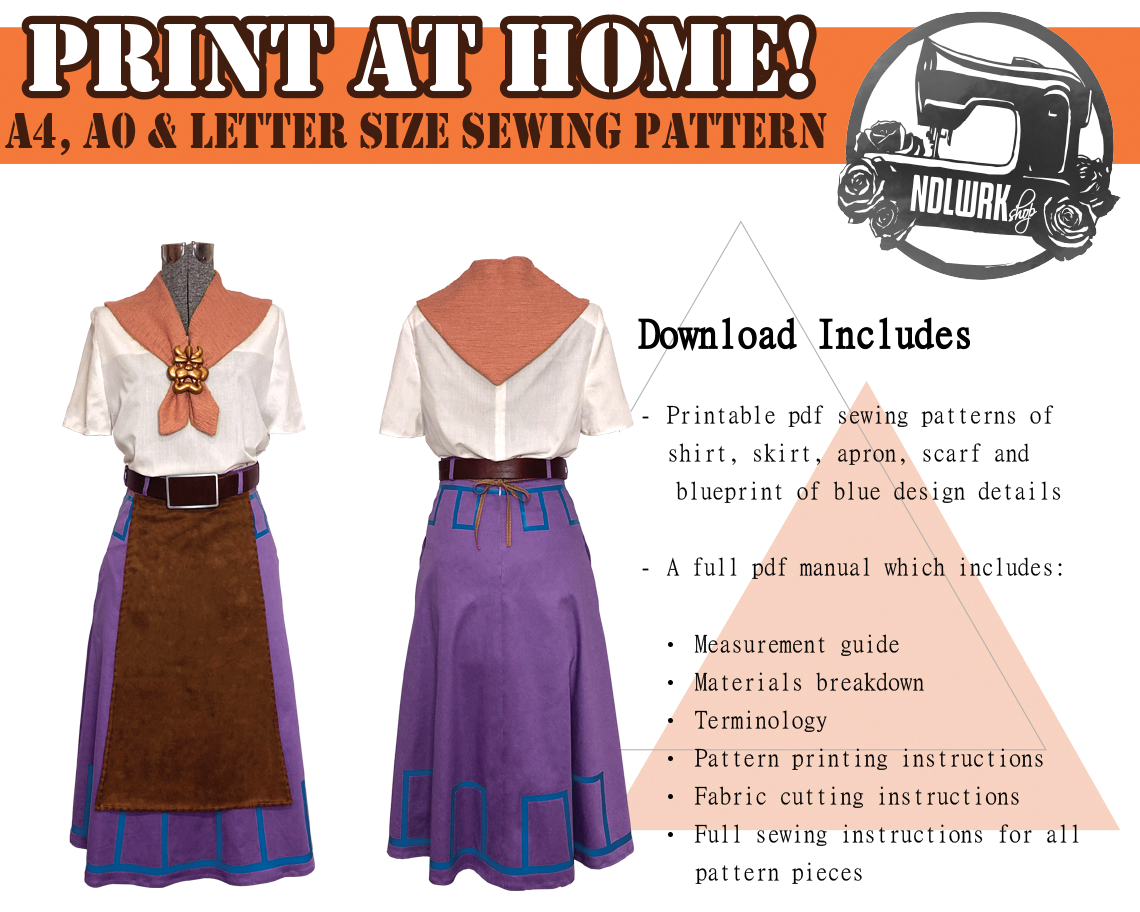 BUNDLE Farm Girl Cosplay Sewing Pattern/Downloadable PDF file
