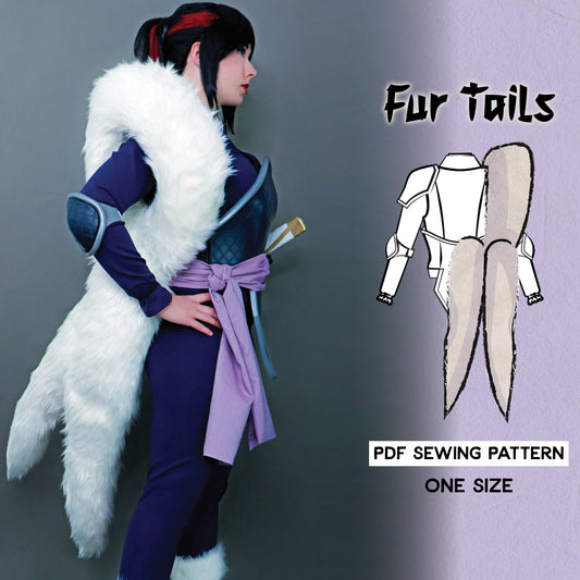 Cosplay Fur Tails Sewing Pattern/Downloadable PDF File and Tutorial Book
