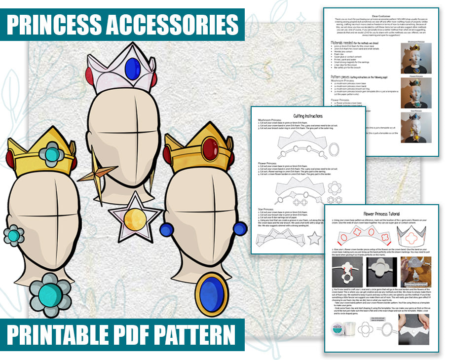 Princess Accessories Pattern/Downloadable PDF File