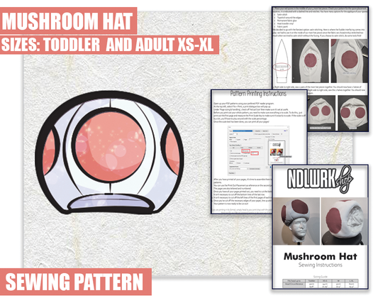 Mushroom Hat Sewing Pattern/Downloadable PDF File