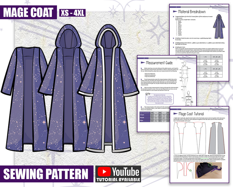 Mage Coat Cosplay Costume Sewing Pattern/Downloadable PDF File – ndlwrkshop