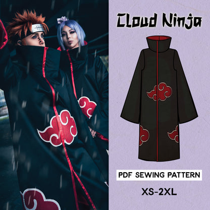 Cloud Ninja Jacket Cloak Cosplay Sewing Pattern/Downloadable PDF File