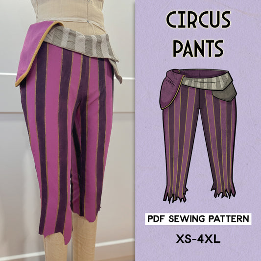 Circus Pants Sewing Pattern/Downloadable PDF File and Tutorial Book