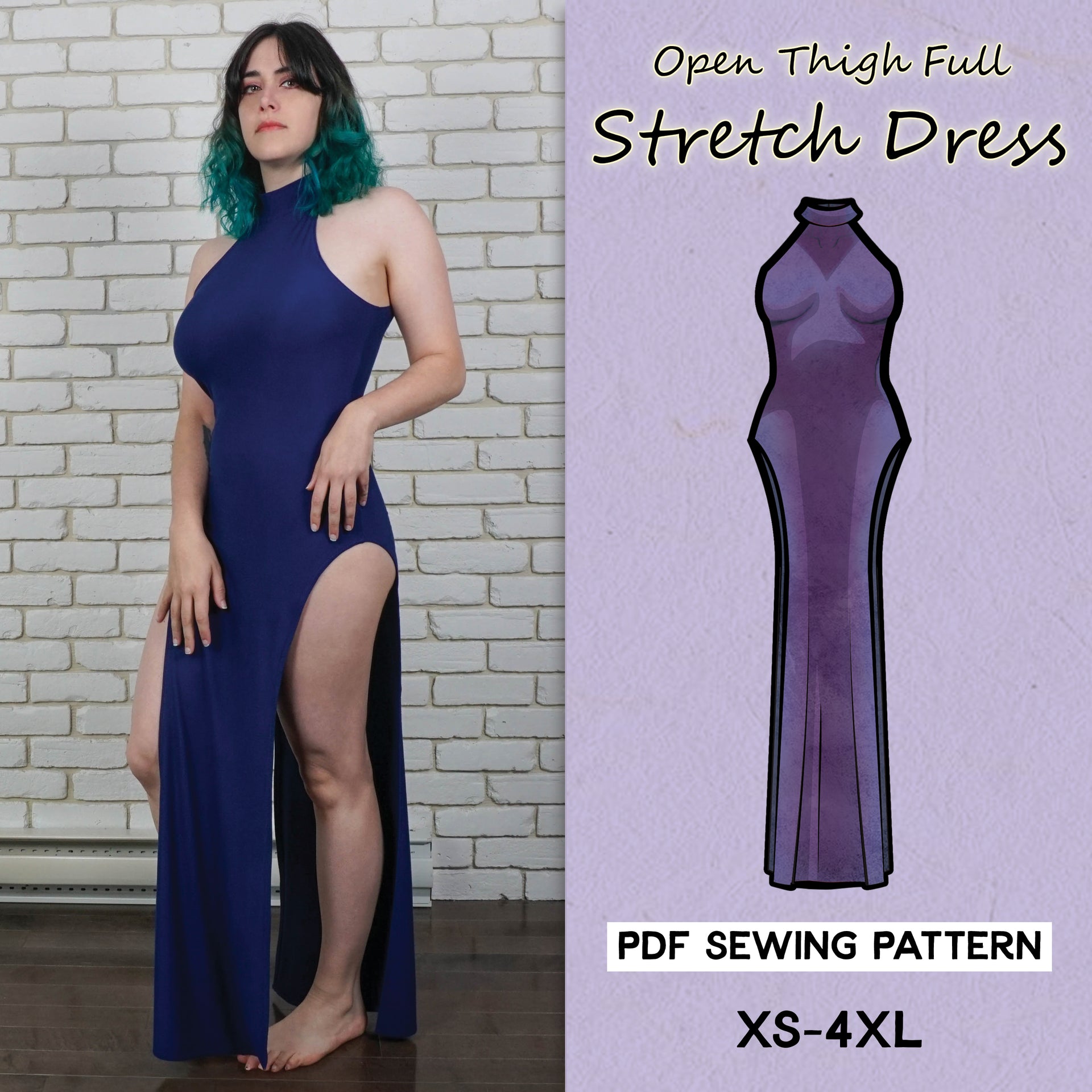 Stretch Dress Sewing Pattern PDF | Open Thigh Cosplay | Tutorial Book