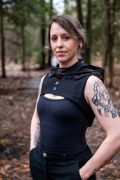 Hooded Half Vest Sewing Pattern – Medieval Hood Pattern, Cosplay Costume, Sizes XS–4XL / Downloadable PDF File and Tutorial Book