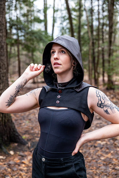 Hooded Half Vest Sewing Pattern – Medieval Hood Pattern, Cosplay Costume, Sizes XS–4XL / Downloadable PDF File and Tutorial Book