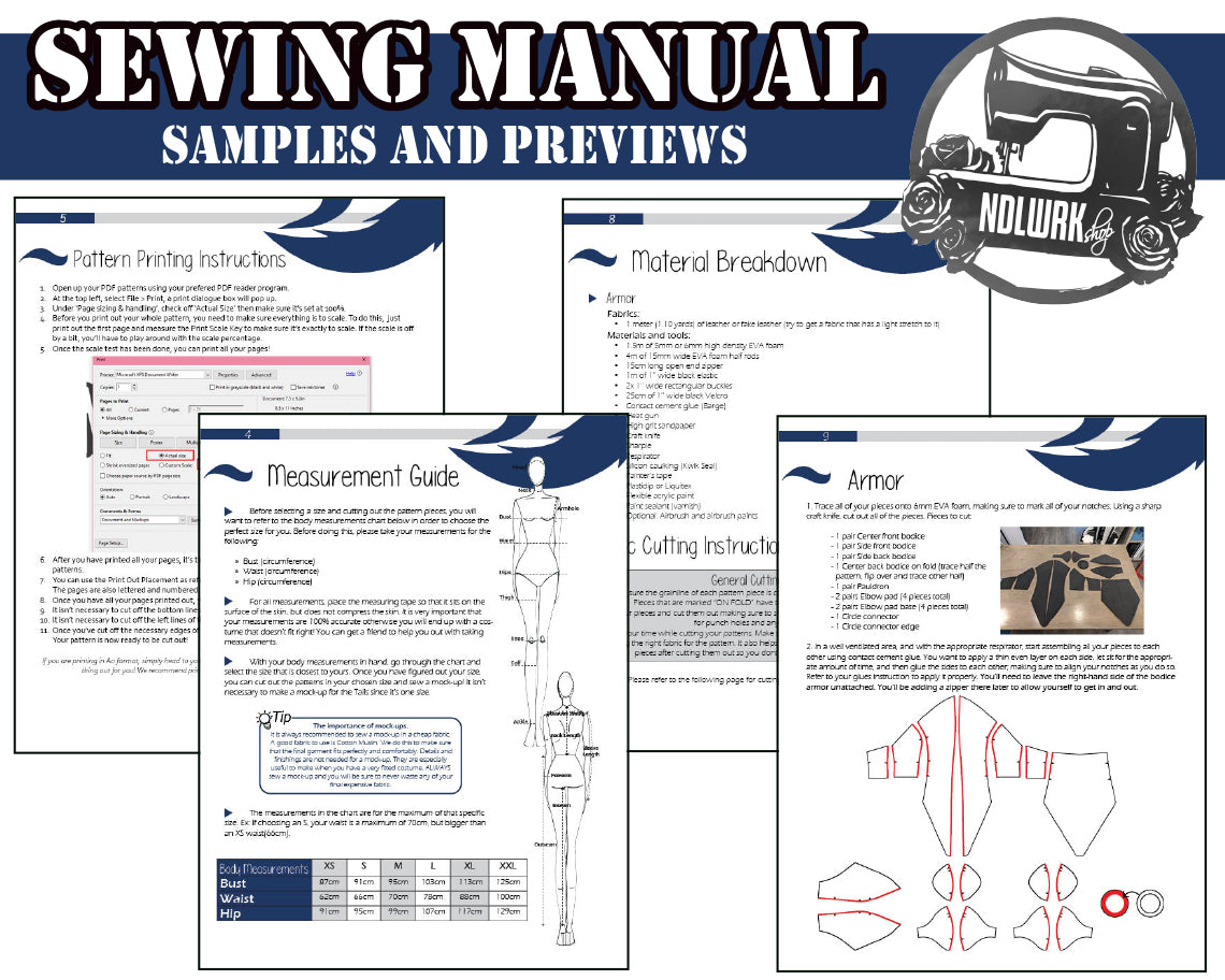 Armor Set 1 Sewing Pattern/Downloadable PDF File and Tutorial Book ...