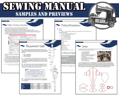 Armor Set 1 Sewing Pattern/Downloadable PDF File and Tutorial Book