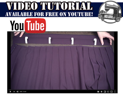 Free video tutorial available on YouTube for sewing a seifuku (sailor uniform) skirt from NDLWRKshop's sewing pattern. Image showing steps of pleating the skirt.
