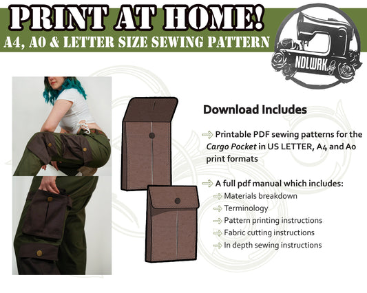 Cargo Pocket Cosplay Fashion Costume Sewing Pattern/Downloadable PDF File