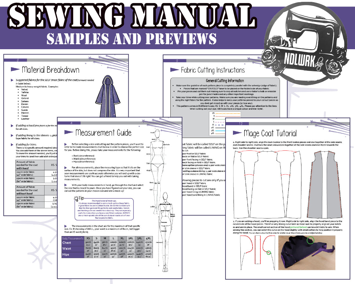 Mage Coat Cosplay Costume Sewing Pattern/Downloadable PDF File – ndlwrkshop