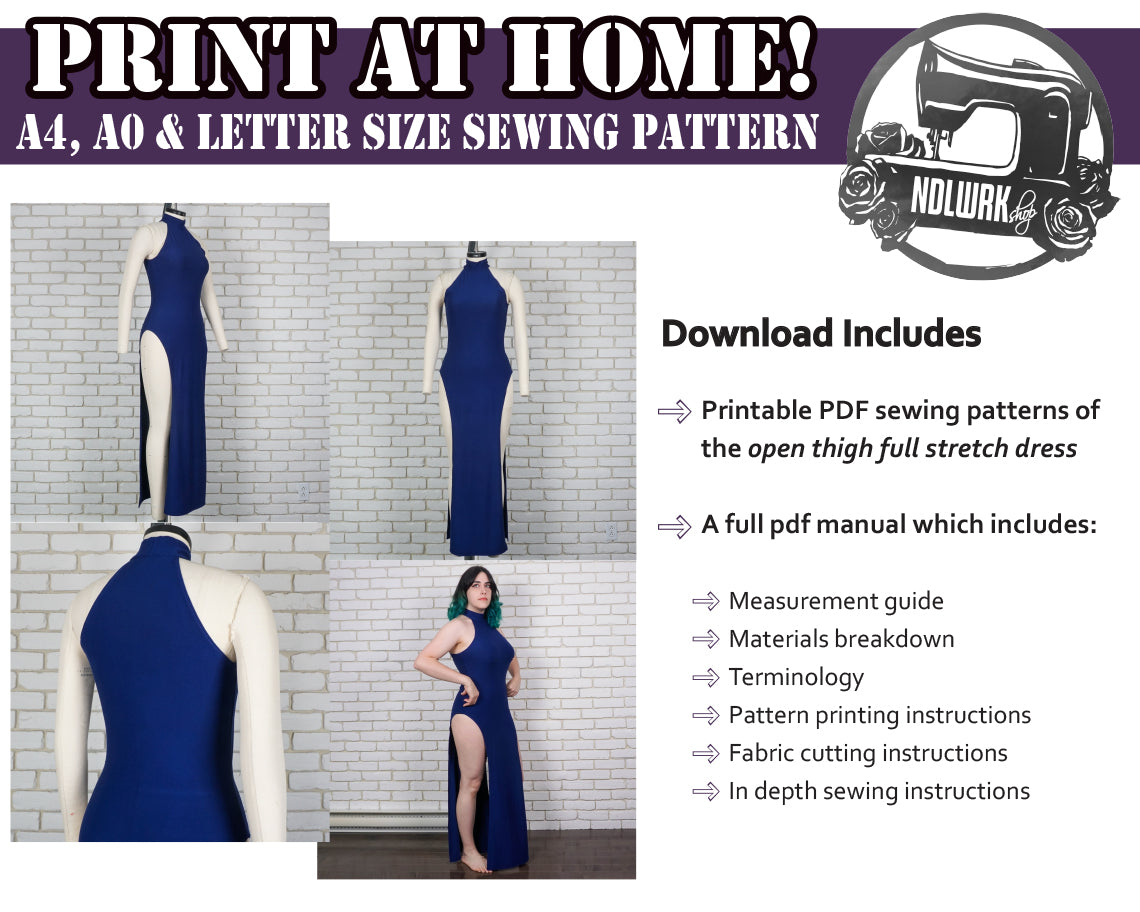 Stretch Dress Sewing Pattern PDF | Open Thigh Cosplay