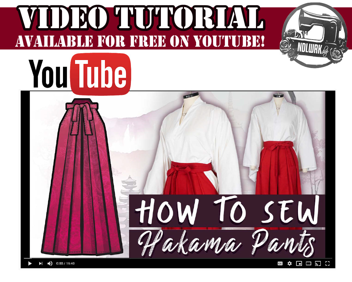 Hakama Pants and Shorts Sewing Pattern/Downloadable PDF and Tutorial Book