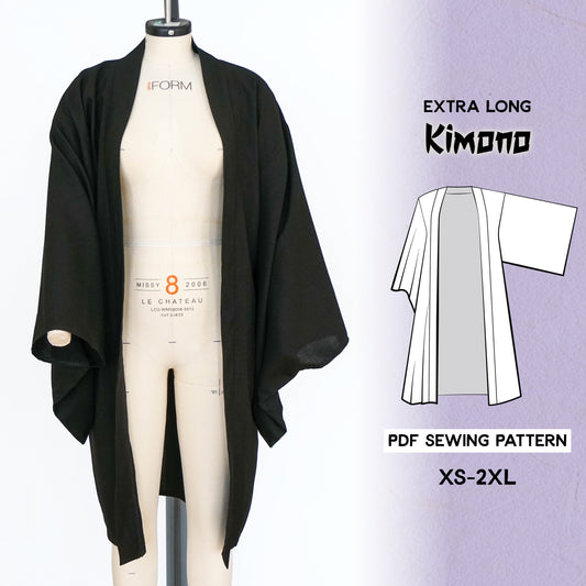 Extra Long Kimono Cosplay Sewing Pattern/Downloadable PDF File