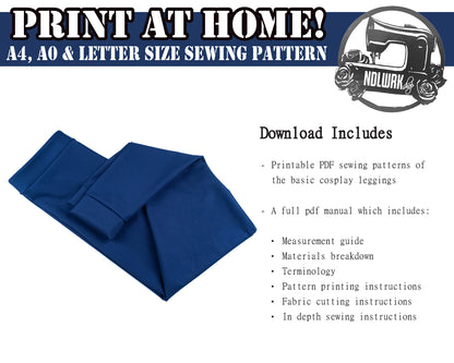 Leggings Sewing Pattern / Downloadable PDF File and Tutorial Book
