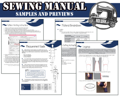 Leggings Sewing Pattern / Downloadable PDF File and Tutorial Book