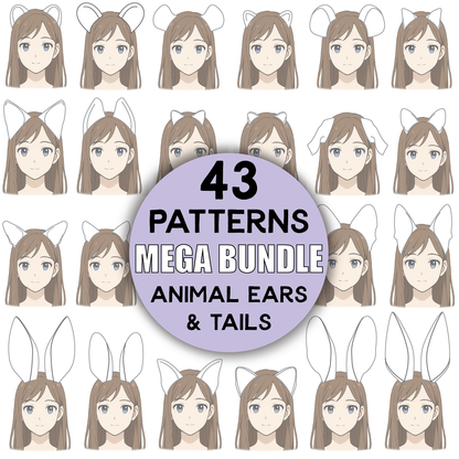 Easy No-Sew Animal Ears and Tails Pattern / Downloadable PDF File and Tutorial Book