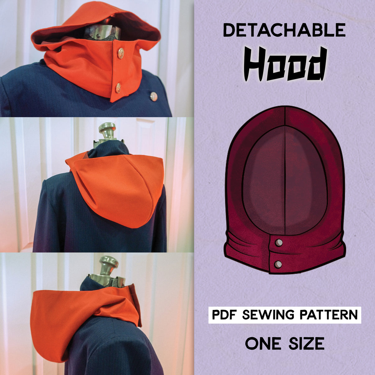 Hood Pattern Making Detachable Hood Sewing Pattern | PDF Download & Tutorial