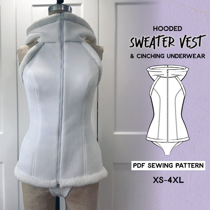 Hooded Sweater Vest & Cinching Underwear Cosplay Sewing Pattern / PDF File and Tutorial Book