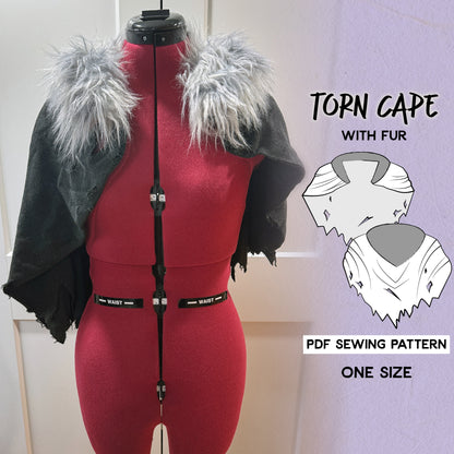 black torn cape and fur