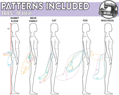 Easy No-Sew Animal Ears and Tails Pattern / Downloadable PDF File and Tutorial Book