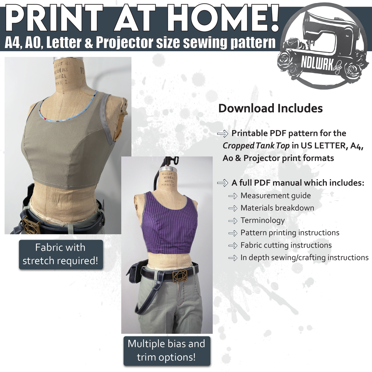 Crop Tank Top Sewing Pattern | Sciel Cosplay | Tutorial Book