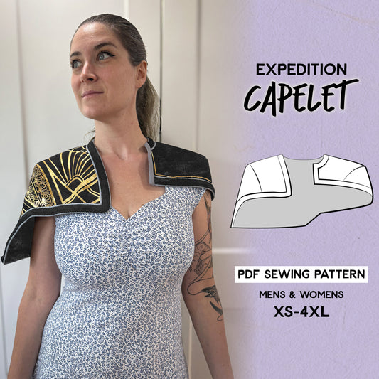Expedition Capelet Sewing Pattern | Cosplay Short Cape | Downloadable PDF File and Tutorial Book